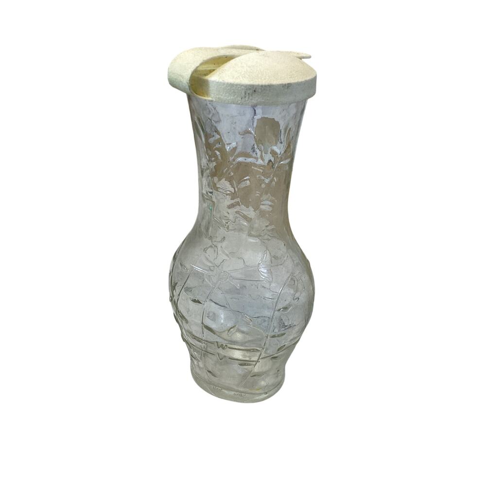 Good Seasons Salad Dressing Cruet Shaker Glass Bottle Lid Vine